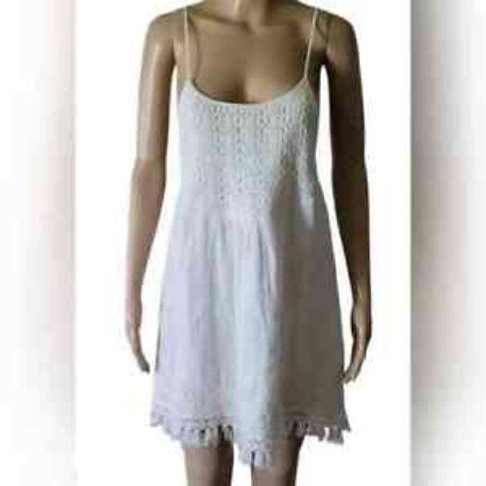 L Space White Cotton Crochet Sun Dress